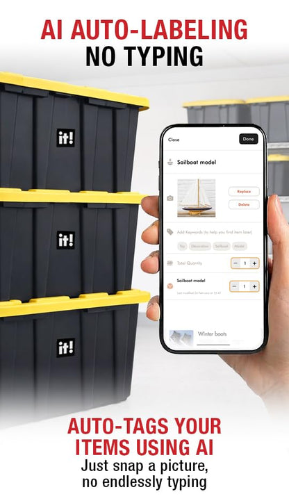 NFC Code Smart Labels | Scannable Weatherproof Tags for Storage Bins & Containers | AI-Powered Item Recognition | Free App for iOS/Android with Unlimited Cloud Sharing Familly Sharing (8)