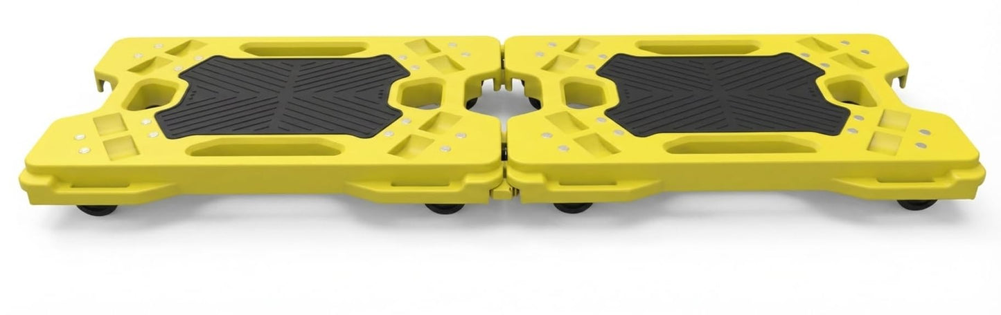 Connectable Moving Dolly (4-Pack) 330 lbs Capacity per Dolly - BV Certified | Anti-Slip Surface | Made of Heavy-Duty Polypropylene & Thermoplastic | Non-Marking 3” Swivel Casters
