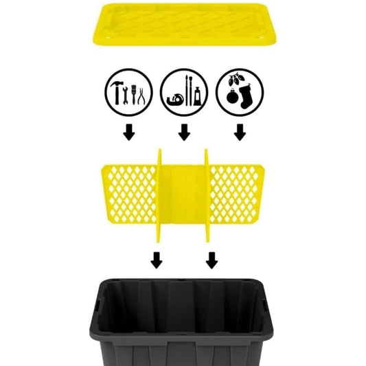 Universal Divider 27-gal. Tough Storage Tote, 6-slot Strong Box Divider for Storage Containers, 2 Customizable Lengths, Stationery Organizer for Large Tools/Seasonal Items, Easy to Attach (Pack of 8)