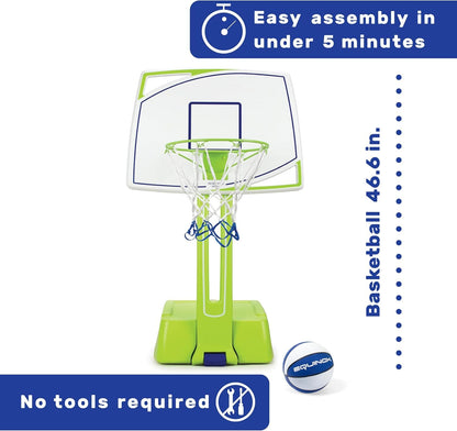Equinox Pool Basketball Hoop with Ball – Outdoor Indoor Portable Water Net, Easy Assembly, No Tools Required
