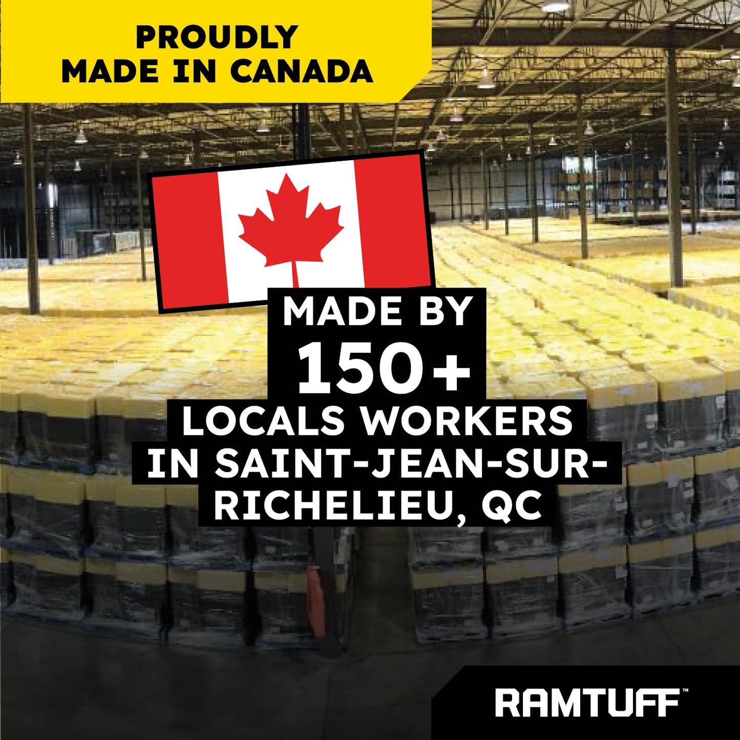 Ramtuff Strong Box BLACK & YELLOW 27-Gallon Storage Bin with Snap-on Lid, Heavy Duty Plastic Storage Bins with Lid, Stackable (6 pcs)