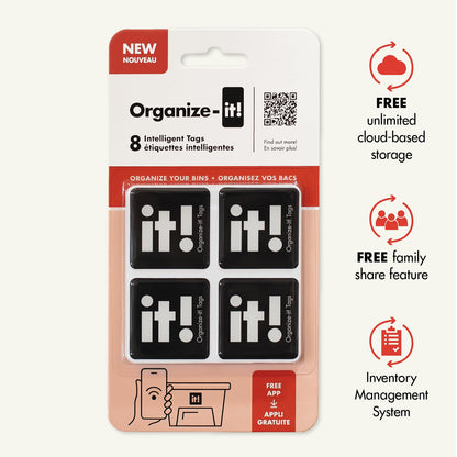 NFC Code Smart Labels | Scannable Weatherproof Tags for Storage Bins & Containers | AI-Powered Item Recognition | Free App for iOS/Android with Unlimited Cloud Sharing Familly Sharing (8)