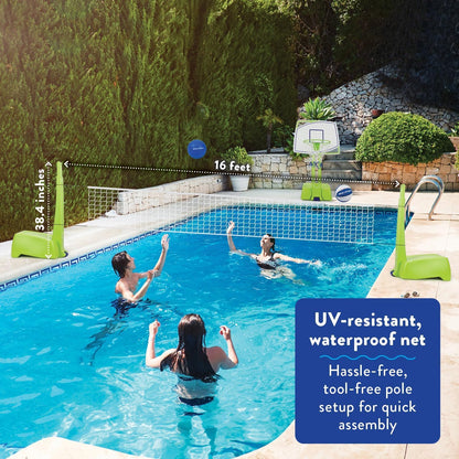 Equinox Pool Basketball Hoop with Ball – Outdoor Indoor Portable Water Net, Easy Assembly, No Tools Required