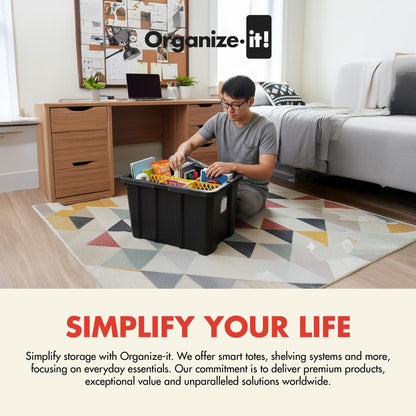 Universal Divider 27-gal. Tough Storage Tote, 6-slot Strong Box Divider for Storage Containers, 2 Customizable Lengths, Stationery Organizer for Large Tools/Seasonal Items, Easy to Attach (Pack of 8)