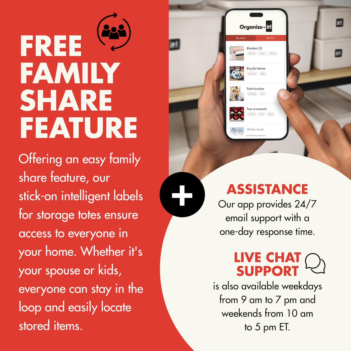 NFC Code Smart Labels | Scannable Weatherproof Tags for Storage Bins & Containers | AI-Powered Item Recognition | Free App for iOS/Android with Unlimited Cloud Sharing Familly Sharing (8)