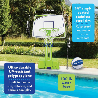 Equinox Pool Basketball Hoop with Ball – Outdoor Indoor Portable Water Net, Easy Assembly, No Tools Required