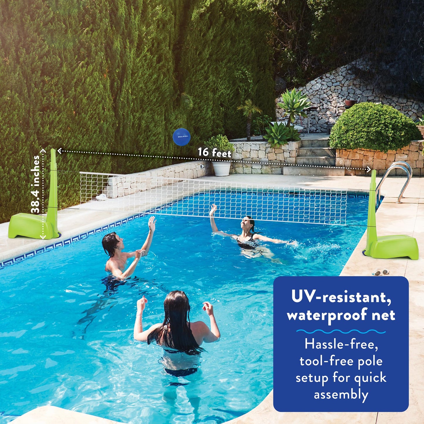 Equinox Pool Basketball Hoop with Ball – Outdoor Indoor Portable Water Net, Easy Assembly, No Tools Required